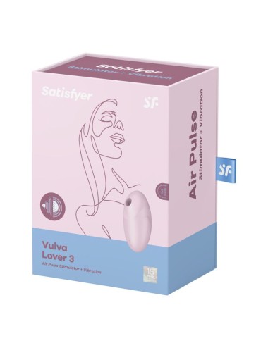 SATISFYER VULVA LOVER 3 AIR PULSE STIMULATOR & VIBRATOR - PINK