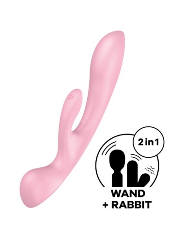 SATISFYER TRIPLE OH HYBRID VIBRATION - PINK