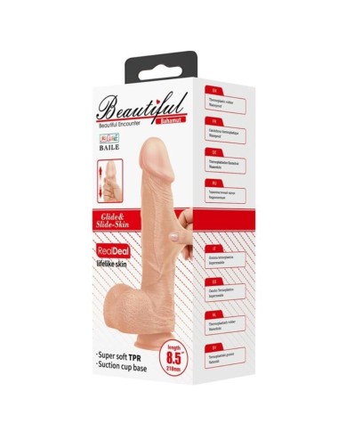 BEAUTIFUL ENCOUNTER BAHAMUT REALISTIC AND FLEXIBLE DILDO 21.8 CM - FLESH