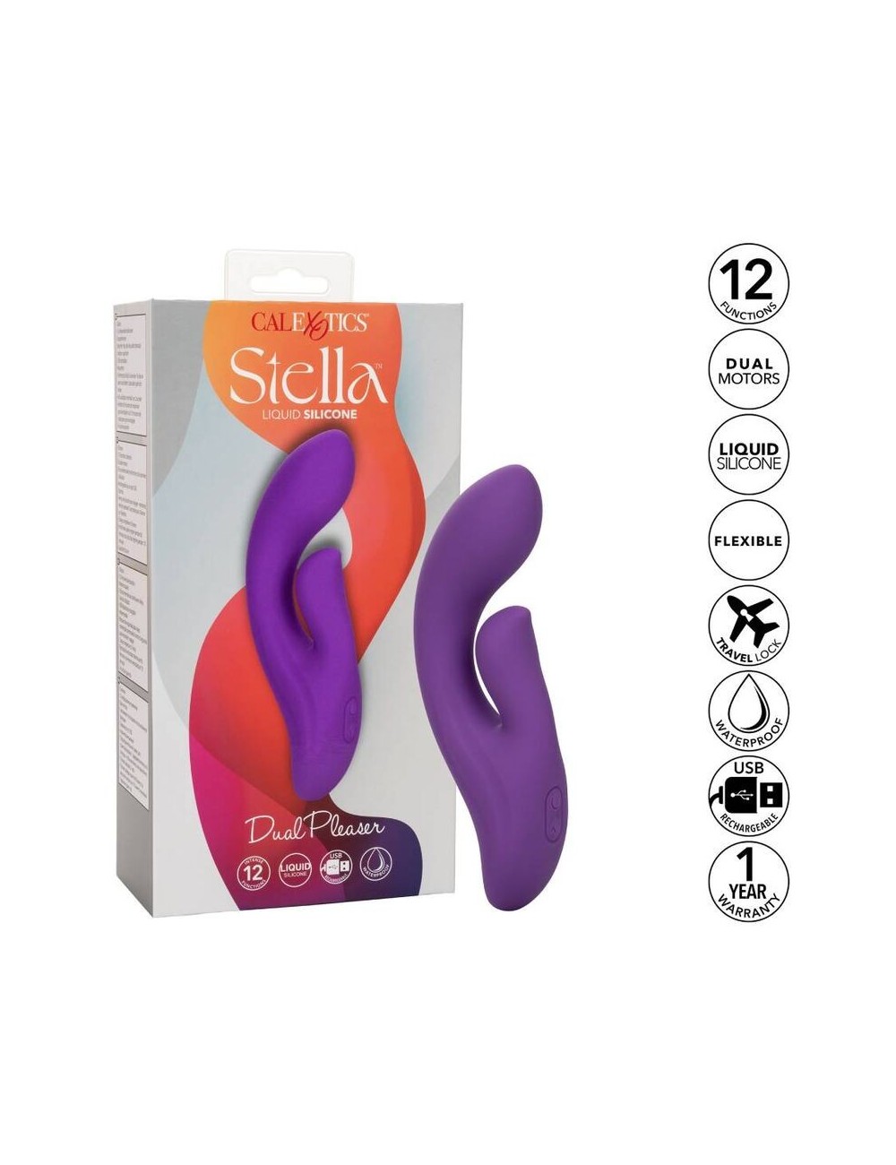 CALIFORNIA EXOTICS STELLA DUAL PLEASER VIOLET CALIFORNIA EXOTICS STELLA DUAL PLEASER VIOLET