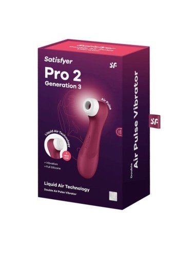 SATISFYER PRO 2 GENERATION 3 LIQUID AIR TECHNOLOGY - WINE RED