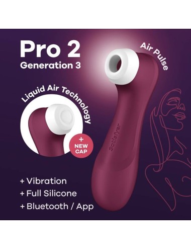 SATISFYER PRO 2 GENERACIÓN 3 - WINE RED  BLUETOOTH &  APP