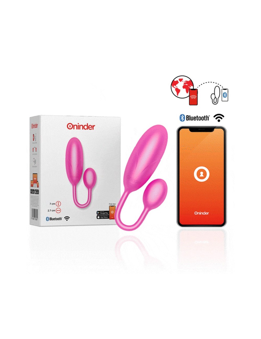 ONINDER - DENVER VIBRATING EGG PINK 7 X 2.7 CM FREE APP ONINDER - DENVER VIBRATING EGG PINK 7 X 2.7 CM FREE APP