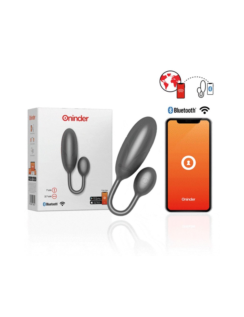 ONINDER - DENVER VIBRATING EGG BLACK 7 X 2.7 CM FREE APP ONINDER - DENVER VIBRATING EGG BLACK 7 X 2.7 CM FREE APP