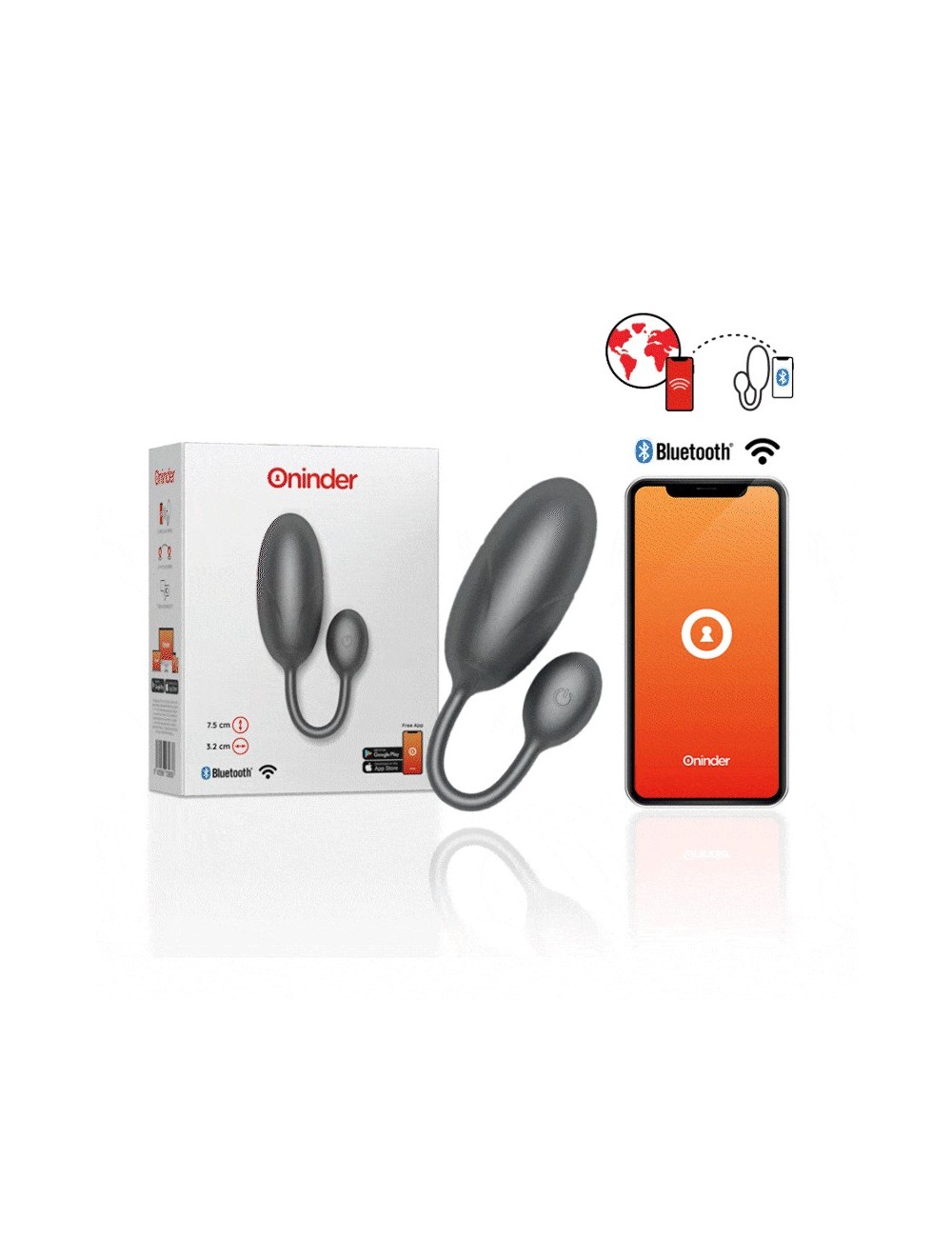 ONINDER - TOKYO VIBRATING EGG BLACK 7.5 X 3.2 CM FREE APP ONINDER - TOKYO VIBRATING EGG BLACK 7.5 X 3.2 CM FREE APP