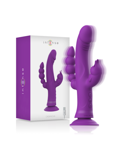 INTENSE - CASANOVA VIBRATOR RABBIT SILICONE TRIPLE ENGINE PURPLE