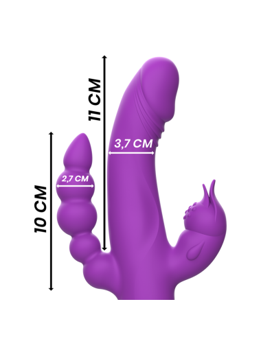 INTENSE - CASANOVA VIBRATOR RABBIT SILICONE TRIPLE ENGINE PURPLE