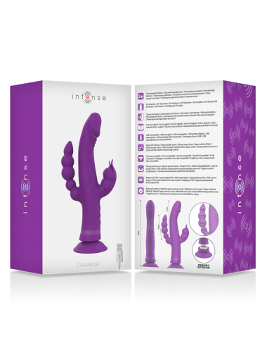 INTENSE - CASANOVA VIBRATOR RABBIT SILICONE TRIPLE ENGINE PURPLE