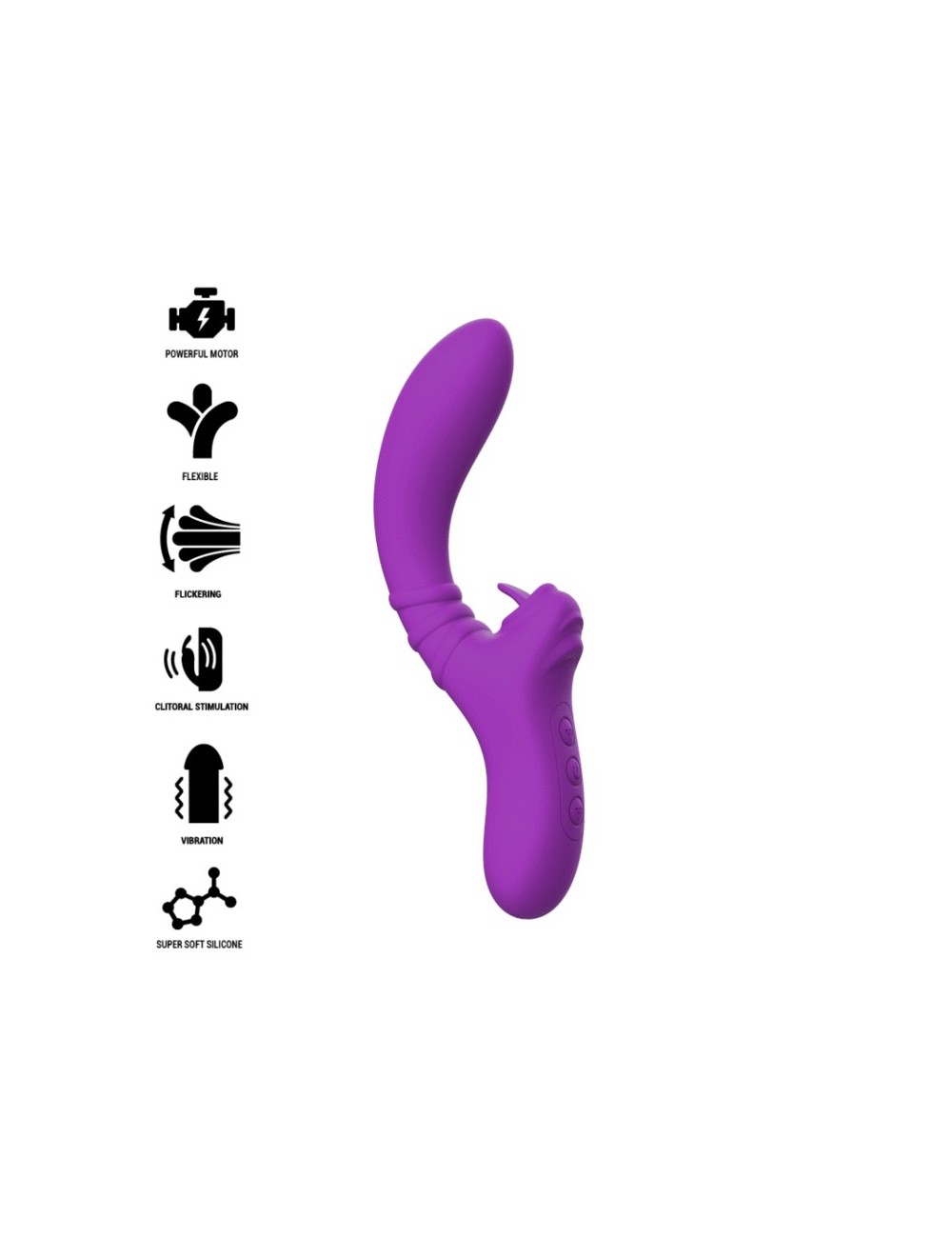 INTENSE - HARRY VIBRATOR FLEXIBLE WITH PURPLE TONGUE