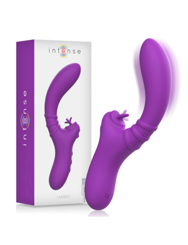 INTENSE - HARRY VIBRATOR FLEXIBLE WITH PURPLE TONGUE