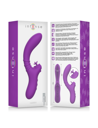 INTENSE - HARRY VIBRATOR FLEXIBLE WITH PURPLE TONGUE