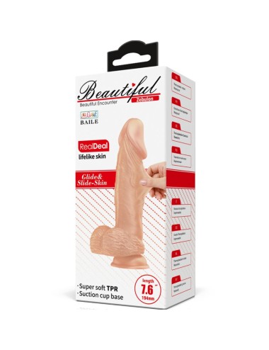 BEAUTIFUL ENCOUNTER ZEBULON REALISTIC AND FLEXIBLE DILDO 19,4 CM - FLESH