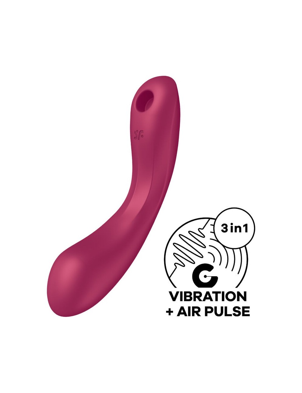SATISFYER - CURVE TRINITY 1 AIR PULSE VIBRATION RED SATISFYER - CURVE TRINITY 1 AIR PULSE VIBRATION RED
