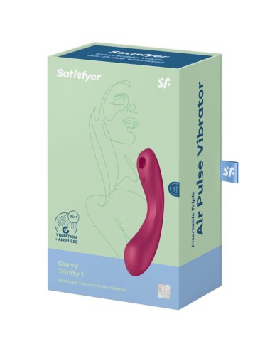 SATISFYER - CURVE TRINITY 1 AIR PULSE VIBRATION RED