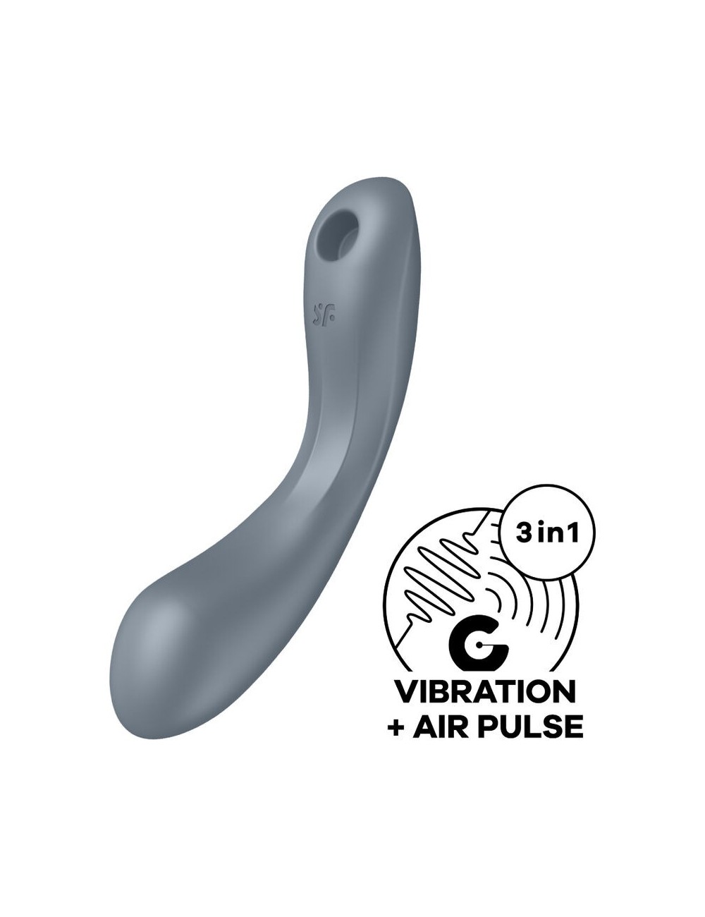 SATISFYER - CURVE TRINITY 1 AIR PULSE VIBRATION GREY SATISFYER - CURVE TRINITY 1 AIR PULSE VIBRATION GREY