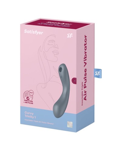 SATISFYER - CURVE TRINITY 1 AIR PULSE VIBRATION GREY