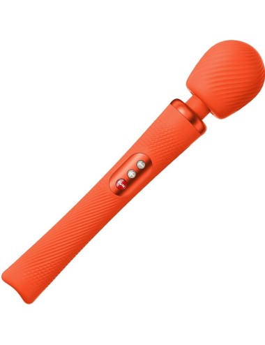 FUN FACTORY - VIM SILICONE RECHARGEABLE VIBRATING WEIGHTED RUMBLE WAND SUNRISE ORANGE