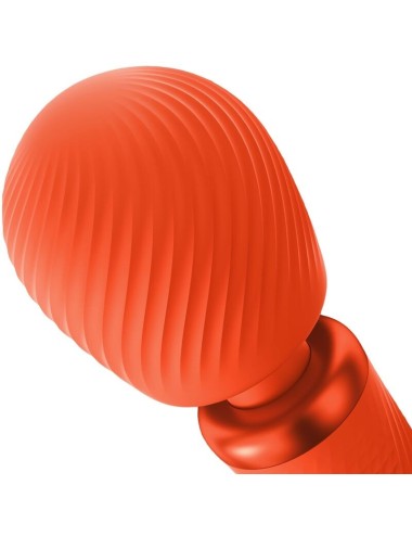 FUN FACTORY - VIM SILICONE RECHARGEABLE VIBRATING WEIGHTED RUMBLE WAND SUNRISE ORANGE