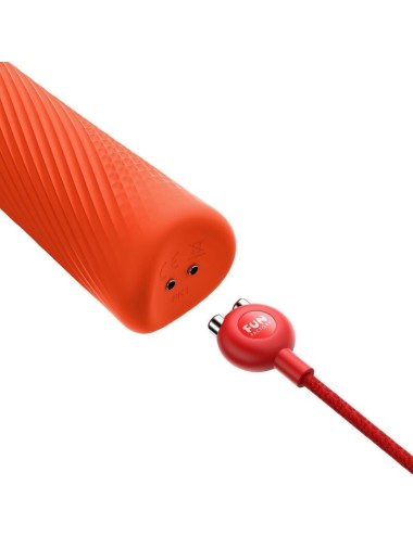 FUN FACTORY - VIM SILICONE RECHARGEABLE VIBRATING WEIGHTED RUMBLE WAND SUNRISE ORANGE