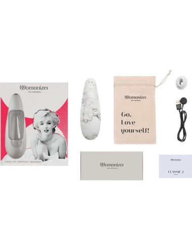 WOMANIZER - MARILYN MONROE CLASSIC 2 CLITORAL STIMULATOR WHITE MARBLE