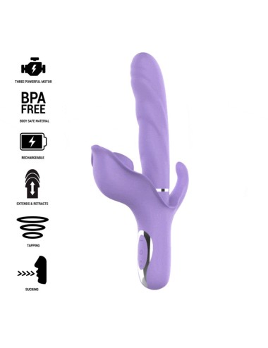 INTENSE - BILLIE MULTIFUNCTION RECHARGEABLE VIBRATOR SUCTION & PULSING PURPLE