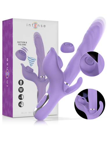 INTENSE - BILLIE MULTIFUNCTION RECHARGEABLE VIBRATOR SUCTION & PULSING PURPLE
