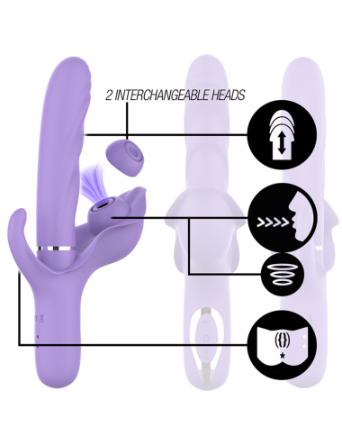 INTENSE - BILLIE MULTIFUNCTION RECHARGEABLE VIBRATOR SUCTION & PULSING PURPLE