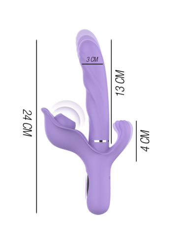 INTENSE - BILLIE MULTIFUNCTION RECHARGEABLE VIBRATOR SUCTION & PULSING PURPLE