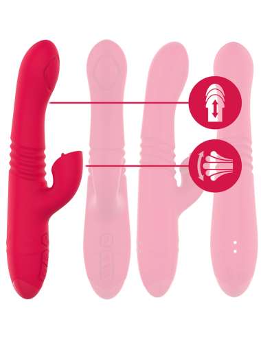 INTENSE - DUA MULTIFUNCTION RECHARGEABLE VIBRATOR UP & DOWN WITH RED TONGUE