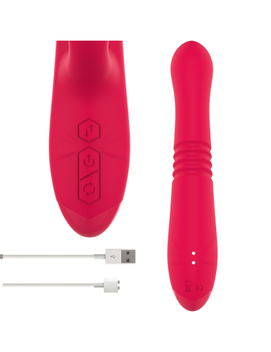 INTENSE - DUA MULTIFUNCTION RECHARGEABLE VIBRATOR UP & DOWN WITH RED TONGUE