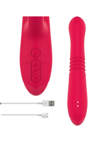 INTENSE - DUA MULTIFUNCTION RECHARGEABLE VIBRATOR UP & DOWN WITH RED TONGUE