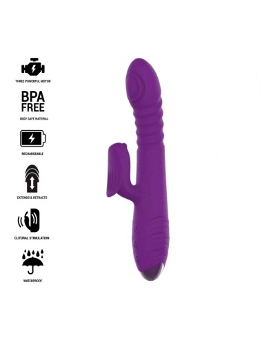 INTENSE - IGGY MULTIFUNCTION RECHARGEABLE VIBRATOR UP & DOWN WITH CLITORAL STIMULATOR PURPLE