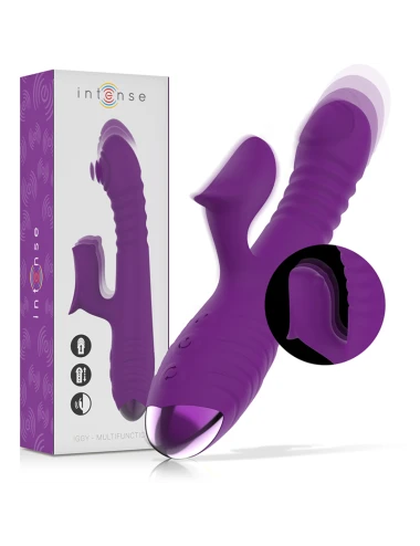 INTENSE - IGGY MULTIFUNCTION RECHARGEABLE VIBRATOR UP & DOWN WITH CLITORAL STIMULATOR PURPLE