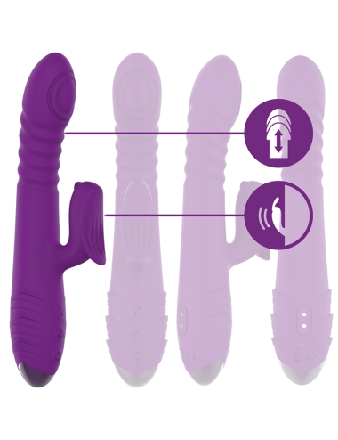 INTENSE - IGGY MULTIFUNCTION RECHARGEABLE VIBRATOR UP & DOWN WITH CLITORAL STIMULATOR PURPLE