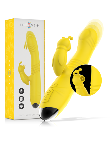 INTENSE - IGGY MULTIFUNCTION RECHARGEABLE VIBRATOR UP & DOWN WITH CLITORAL STIMULATOR YELLOW