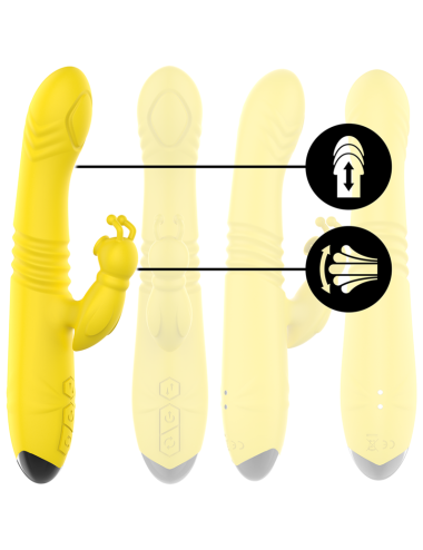 INTENSE - IGGY MULTIFUNCTION RECHARGEABLE VIBRATOR UP & DOWN WITH CLITORAL STIMULATOR YELLOW