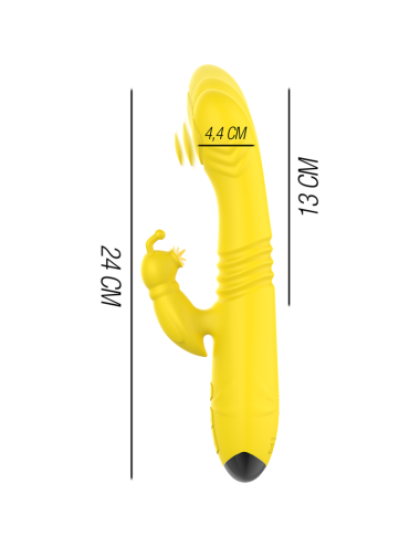 INTENSE - IGGY MULTIFUNCTION RECHARGEABLE VIBRATOR UP & DOWN WITH CLITORAL STIMULATOR YELLOW