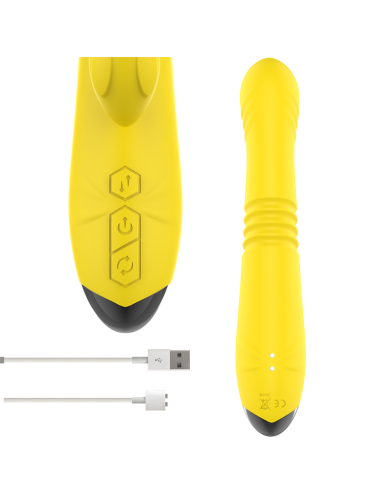 INTENSE - IGGY MULTIFUNCTION RECHARGEABLE VIBRATOR UP & DOWN WITH CLITORAL STIMULATOR YELLOW