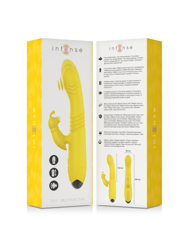 INTENSE - IGGY MULTIFUNCTION RECHARGEABLE VIBRATOR UP & DOWN WITH CLITORAL STIMULATOR YELLOW