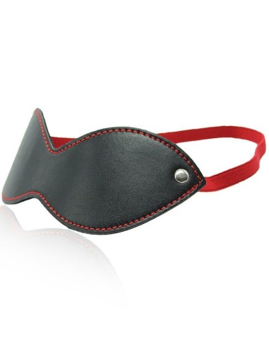 OHMAMA FETISH BLINDFOLD WITH 3 RIVETS -  BLACK-RED