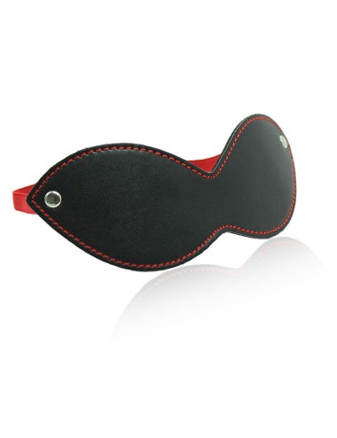 OHMAMA FETISH BLINDFOLD WITH 3 RIVETS -  BLACK-RED