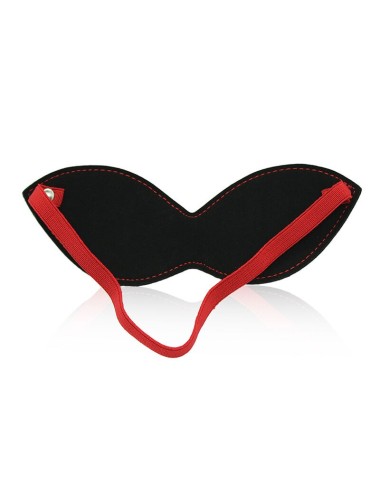 OHMAMA FETISH BLINDFOLD WITH 3 RIVETS -  BLACK-RED