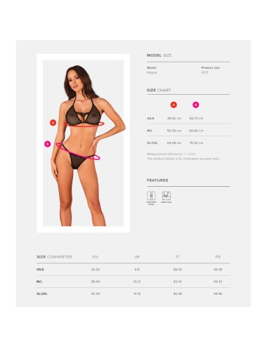 OBSESSIVE - CELIA NOIR 2-PCS SET XL/XXL