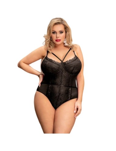 QUEEN LINGERIE TEDDY BLACK LACE L/XL