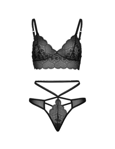 LEG AVENUE - 2 PIECES SET STRAPPY CUT G STRING S/M