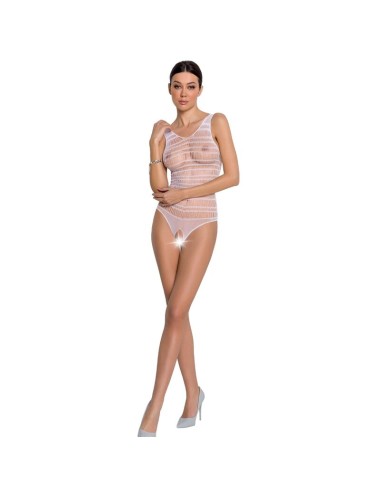 PASSION WOMAN BS086 BODYSTOCKING - WHITE ONE SIZE