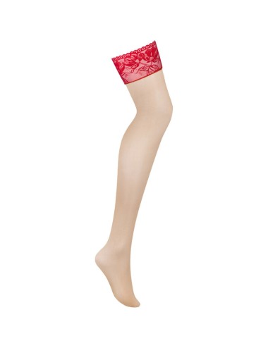 OBSESSIVE - LACELOVE STOCKINGS RED XS/S