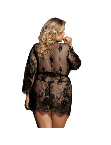 SUBBLIME - QUEEN PLUS LACE PEIGNOIR FLARED SLEEVES