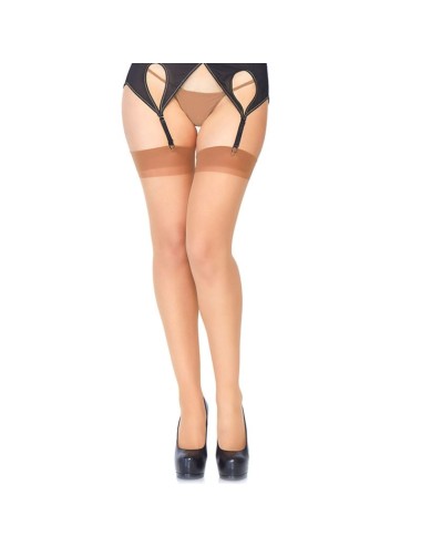 LEG AVENUE SHEER STOCKINGS BROWN ONE SIZE