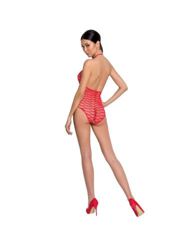 PASSION WOMAN BS087 BODYSTOCKING - RED ONE SIZE